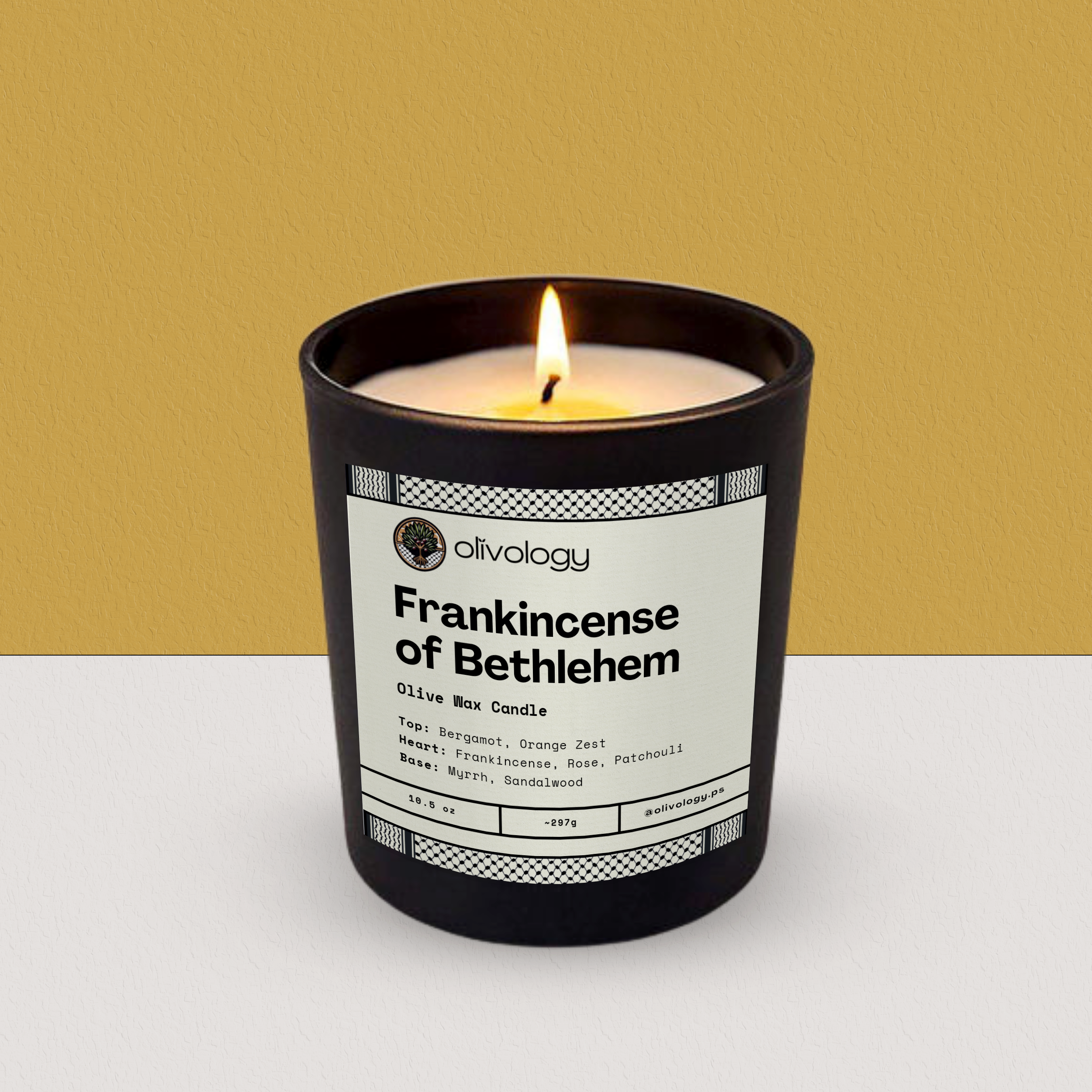 Frankincense of Bethlehem — Handmade Olive Wax Candle 10.5oz