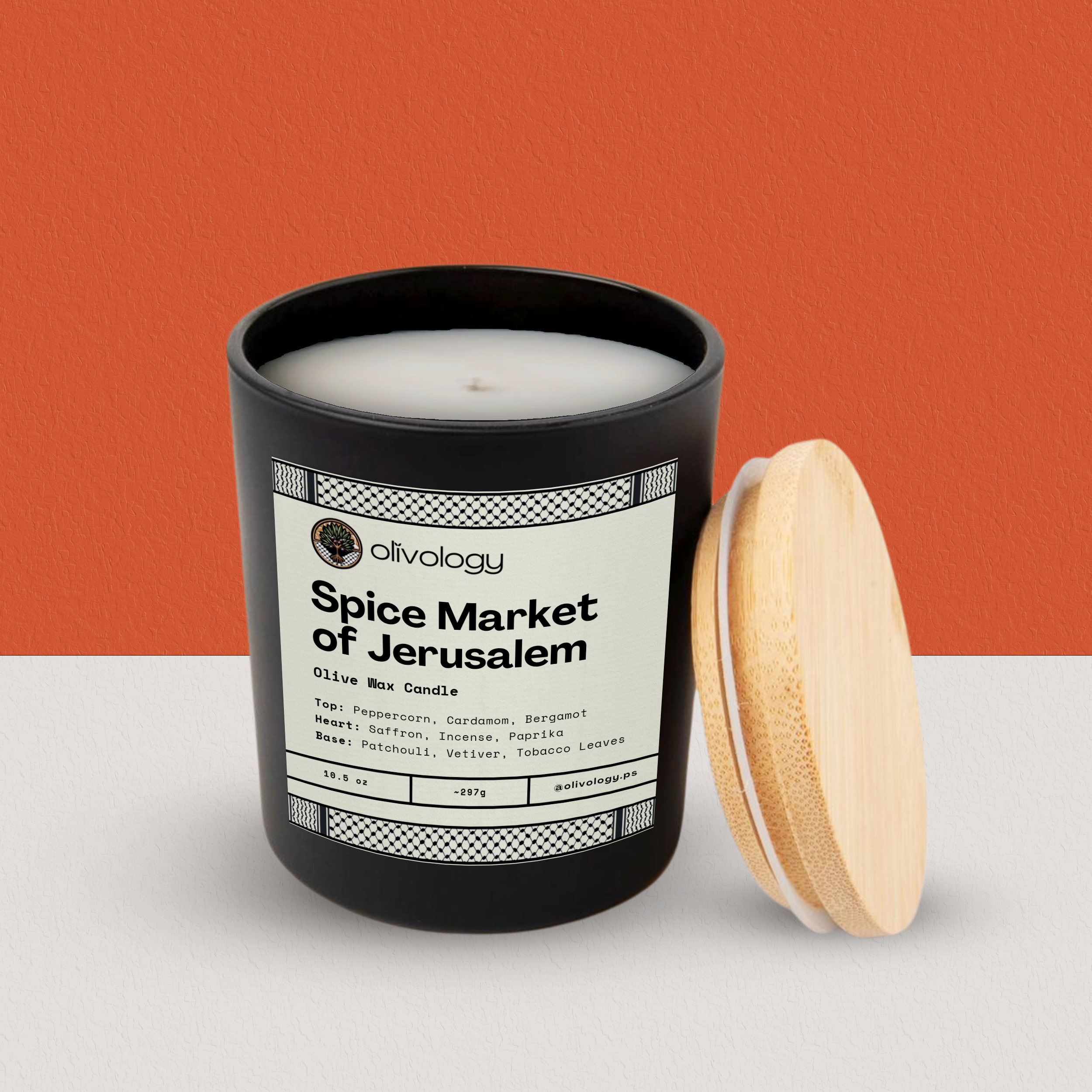 Spice Market of Jerusalem — Handmade Olive Wax Candle 10.5oz