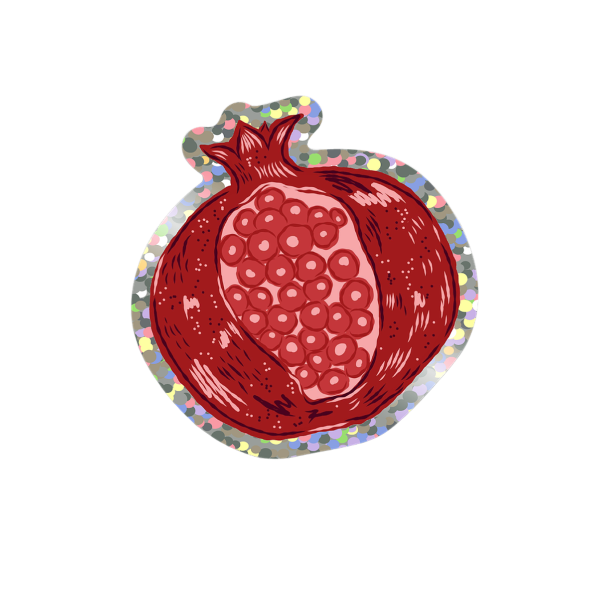 Pomegranate Glitter Sticker