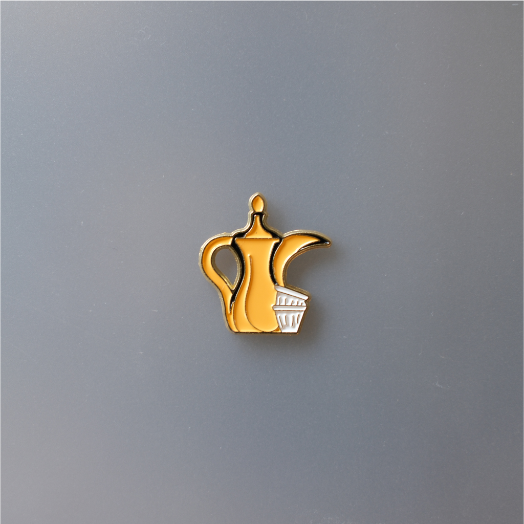 Finjan and Arabic Coffee Cups Enamel Sticker