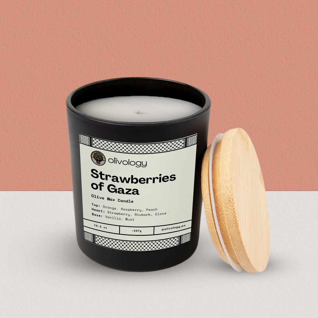 Strawberries of Gaza — Handmade Olive Wax Candle 10.5 oz