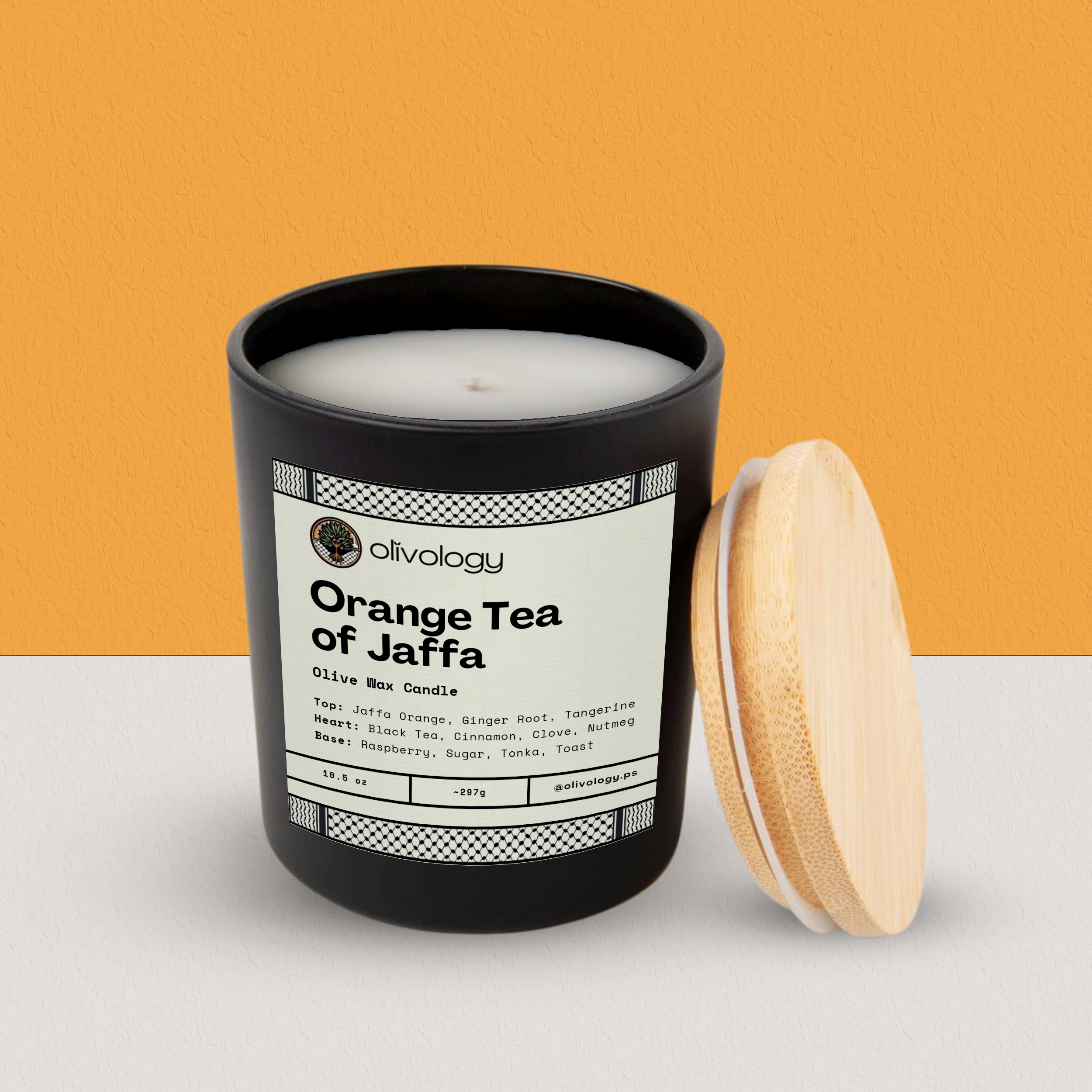 Orange Tea of Jaffa — Handmade Olive Wax Candle (10.5 oz
