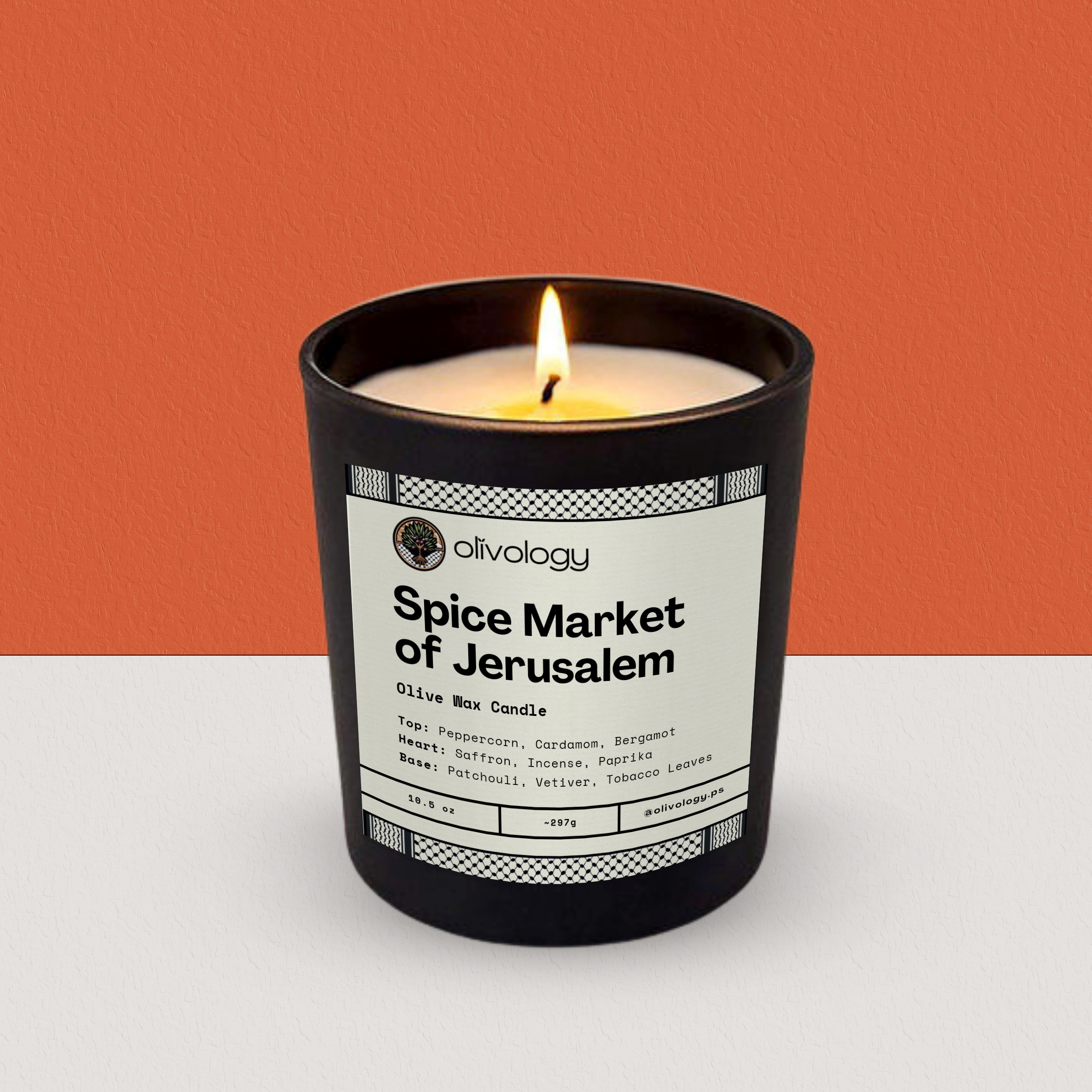 Spice Market of Jerusalem — Handmade Olive Wax Candle 10.5oz