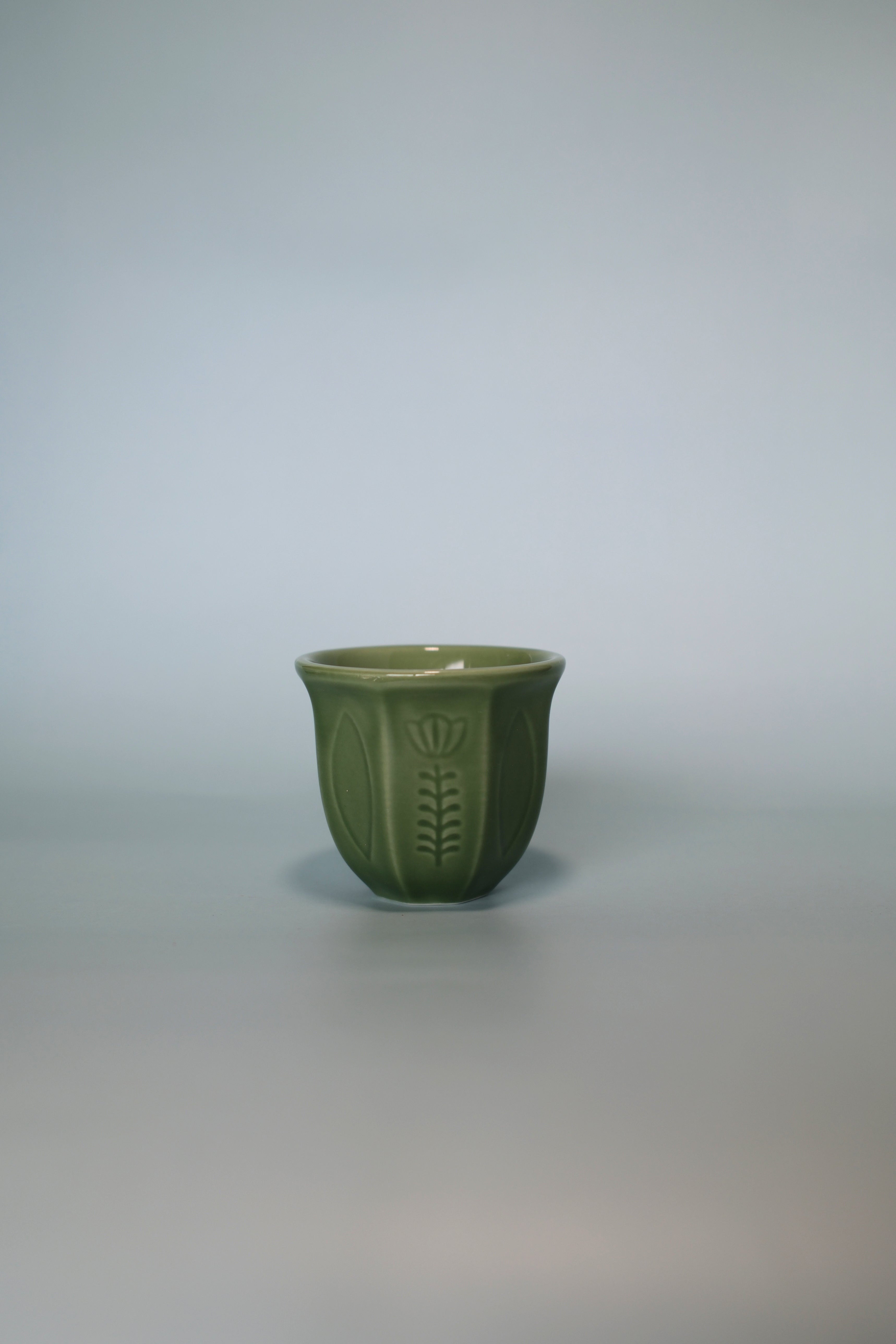 Arabic Ceramic Coffee Cups Set of 6 - Green