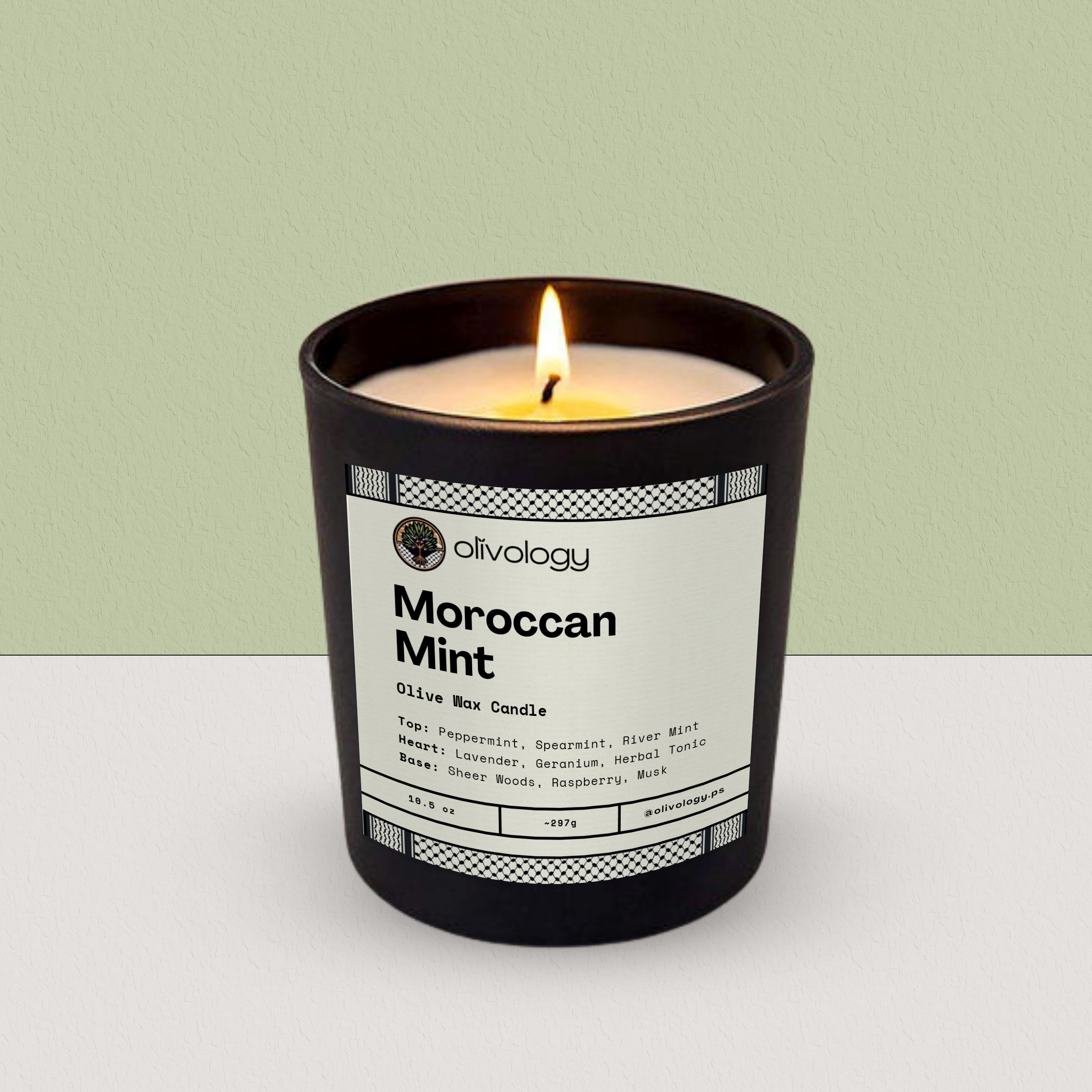 Moroccan Mint — Handmade Olive Wax Candle 10.5 oz