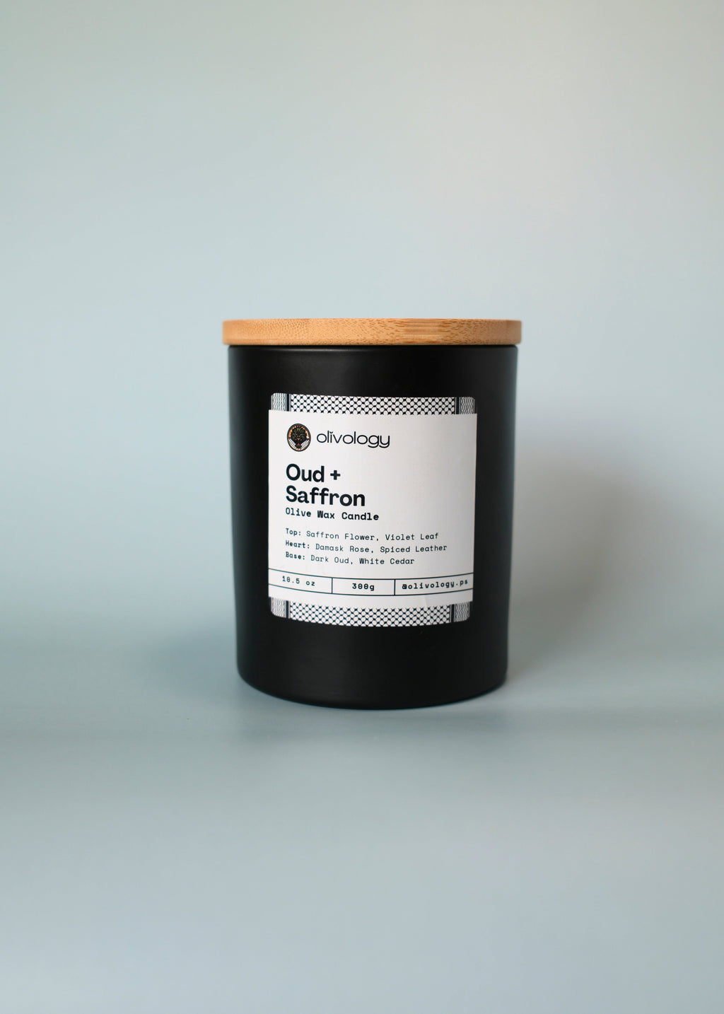 Oud + Saffron — Handmade Olive Wax Candle 10.5 oz