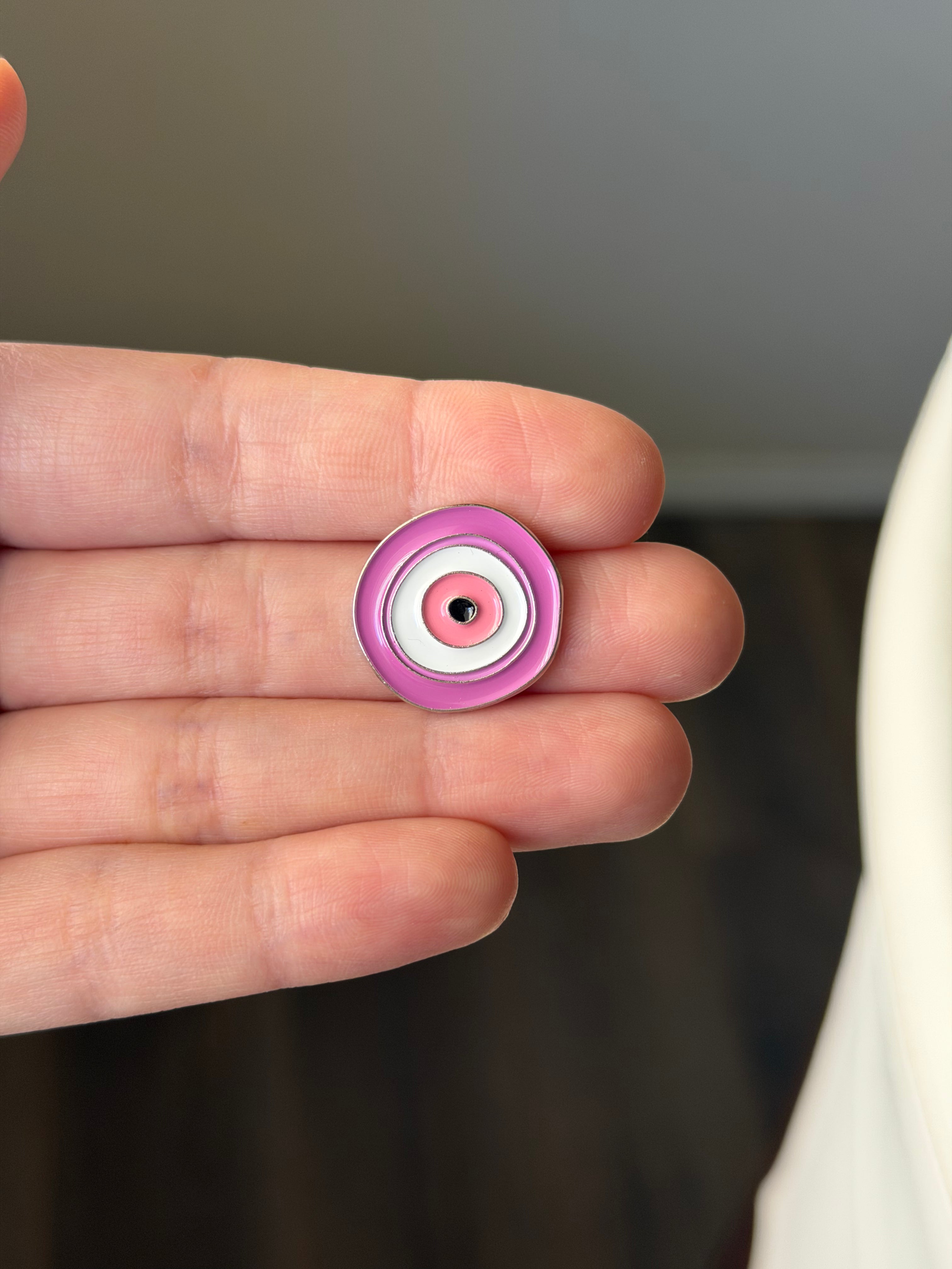 Pink Evil Eye Enamel Sticker
