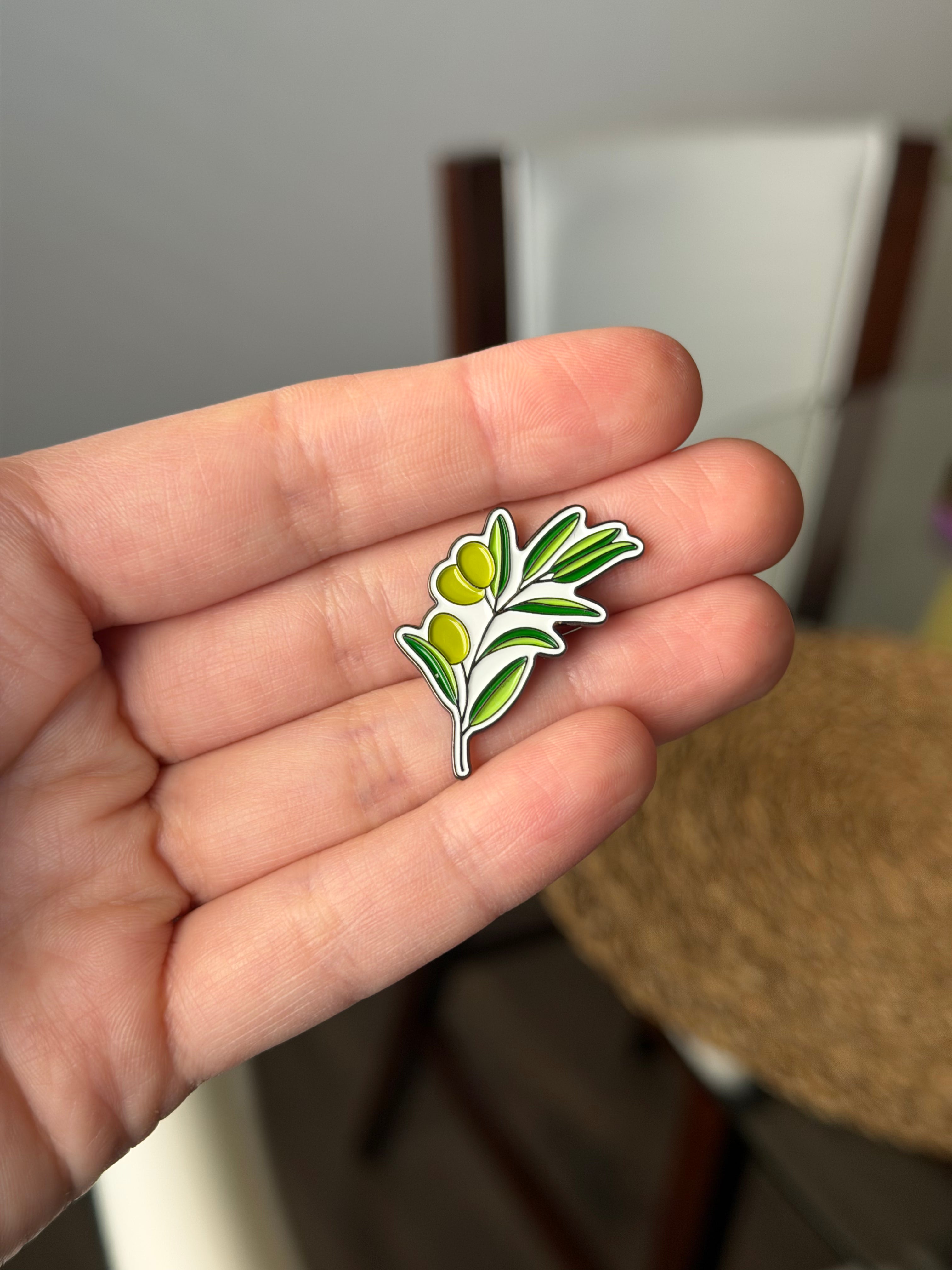 Olive Enamel Sticker