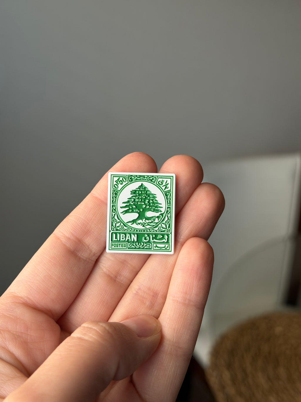 Lebanon Stamp Enamel Sticker