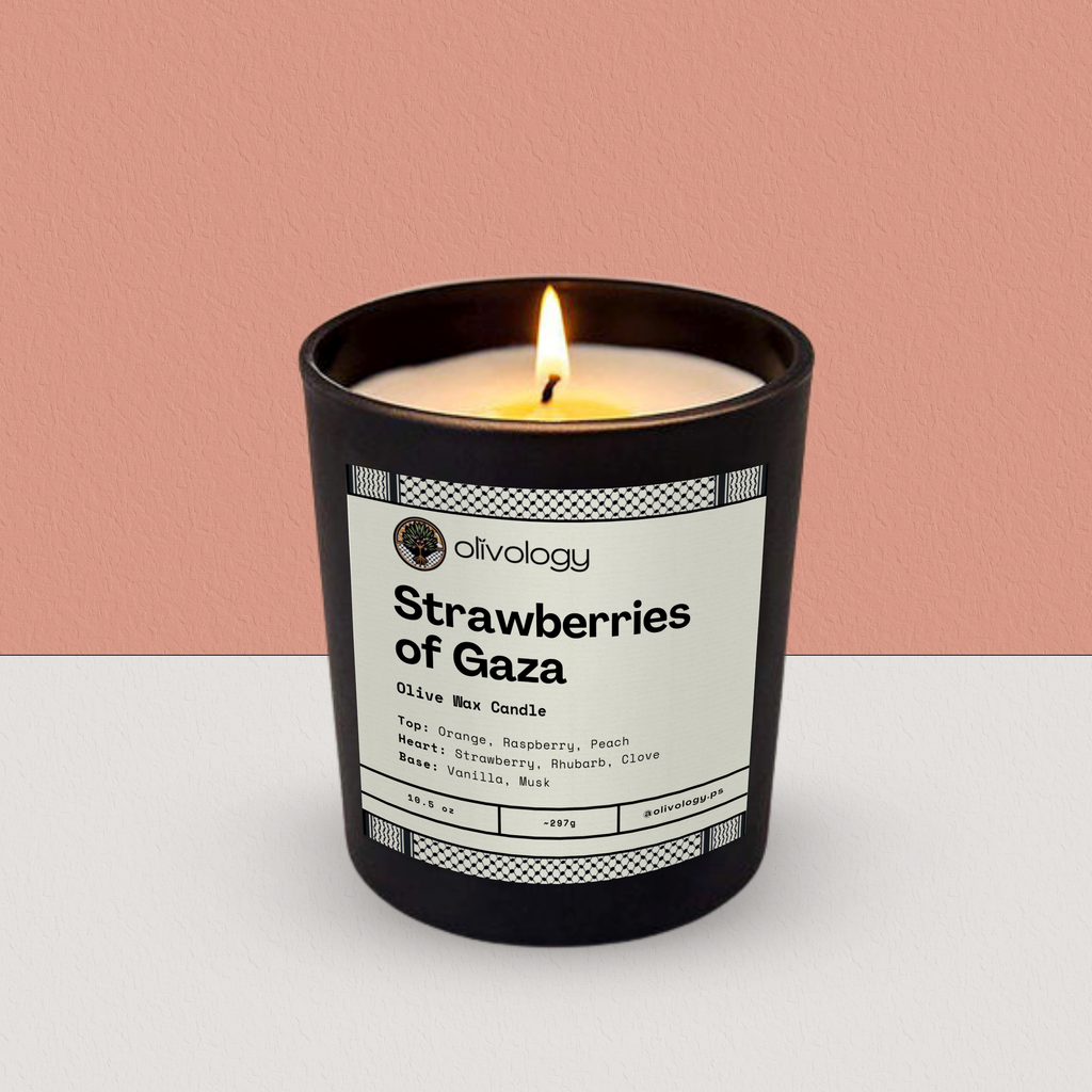 Strawberries of Gaza — Handmade Olive Wax Candle 10.5 oz